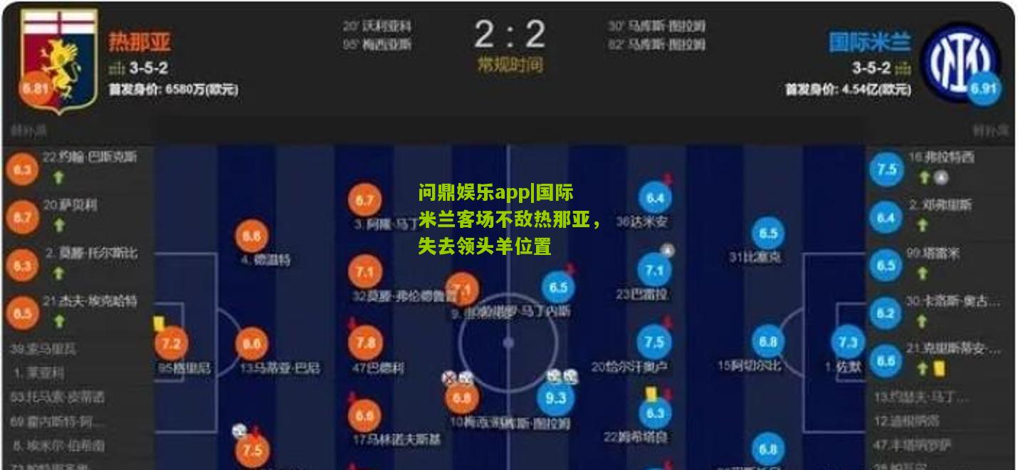问鼎娱乐app|国际米兰客场不敌热那亚，失去领头羊位置